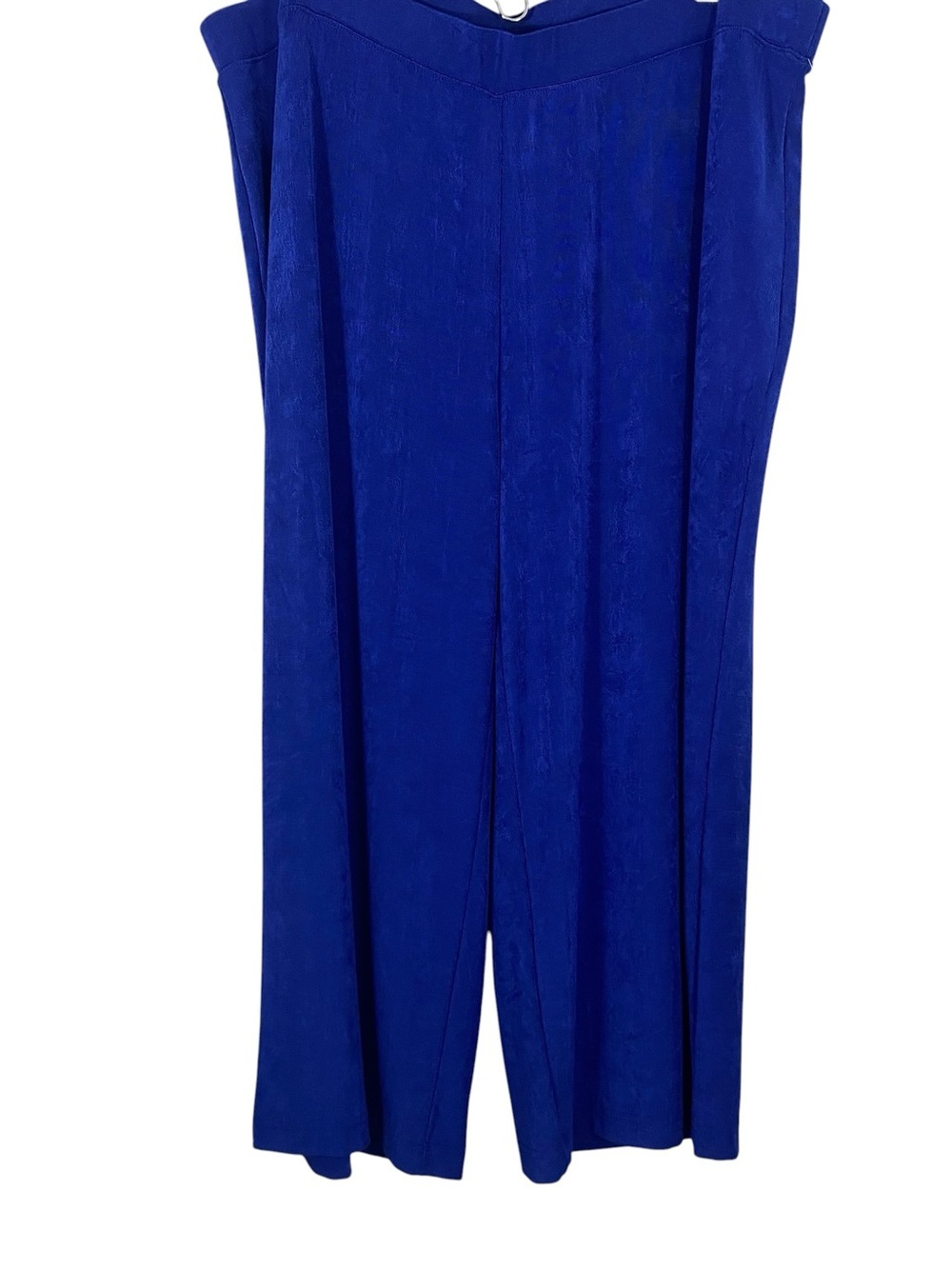 Chicos Travelers Womens Crop Pants Size 4 (20/22) Blue Pull On Wide Leg Stretch
